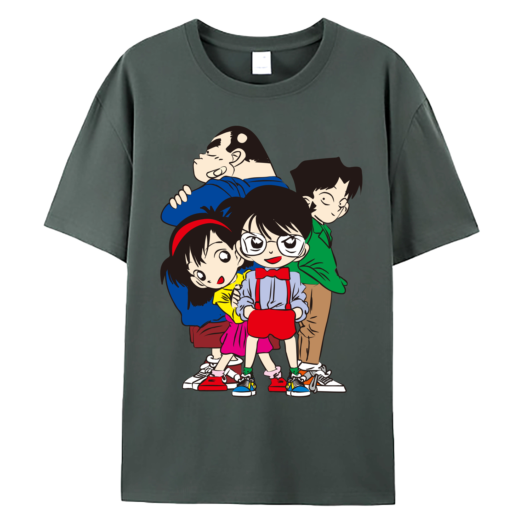（画像用） 名探偵コナン Detective Conan 綿100％ メンズ半袖Tシャツ｜肌触りやわらか＆通気性